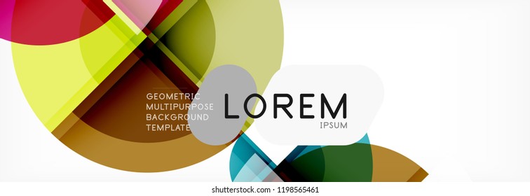Abstract background bright circles geometric design, vector