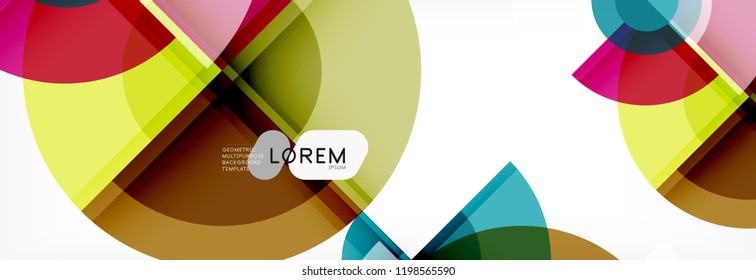 Abstract background bright circles geometric design, vector
