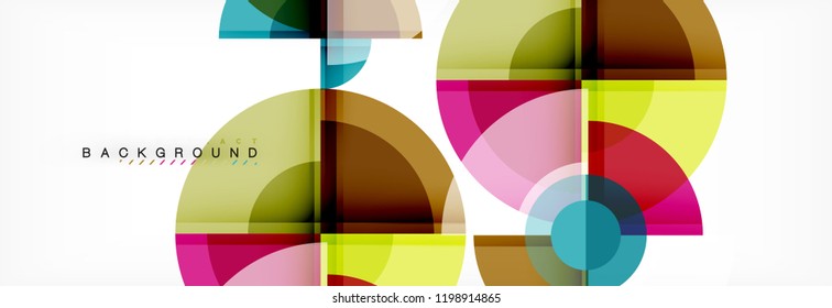 Abstract background bright circles geometric design, vector