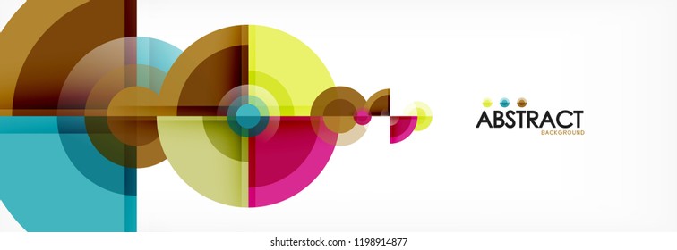 Abstract background bright circles geometric design, vector