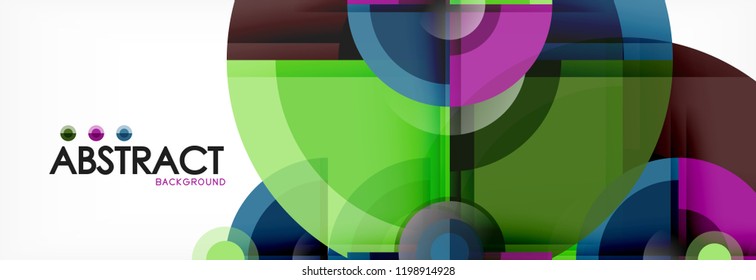 Abstract background bright circles geometric design, vector