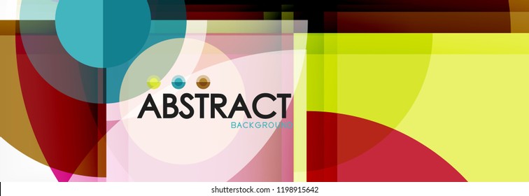 Abstract background bright circles geometric design, vector
