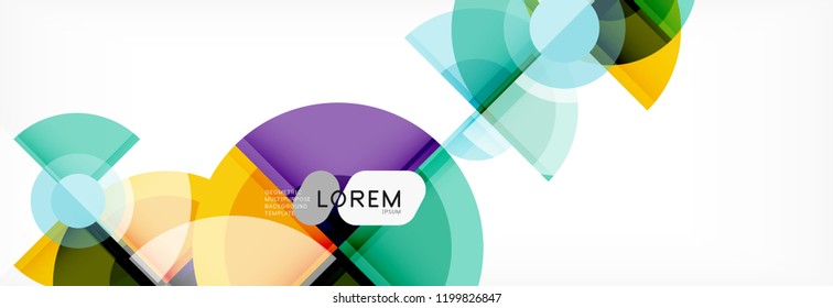Abstract background bright circles geometric design, vector