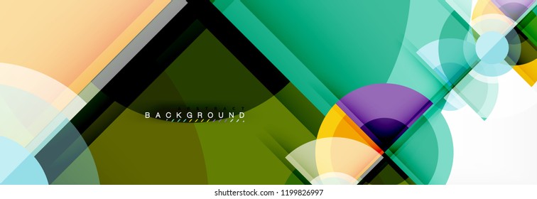 Abstract background bright circles geometric design, vector