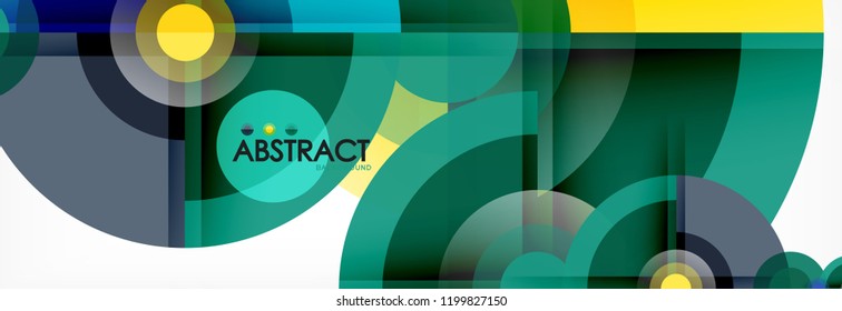 Abstract background bright circles geometric design, vector