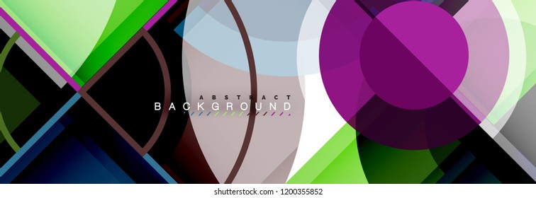 Abstract background bright circles geometric design, vector