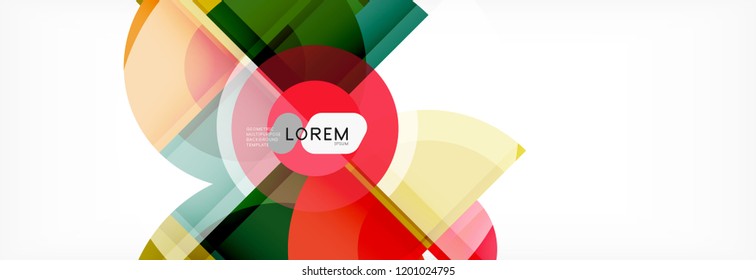 Abstract background bright circles geometric design, vector