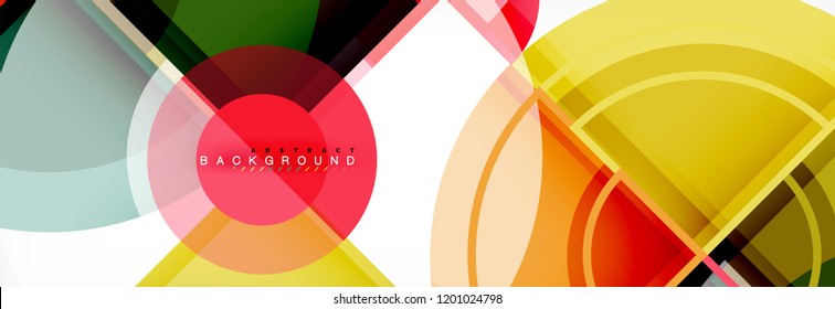 Abstract background bright circles geometric design, vector