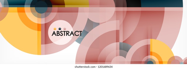 Abstract background bright circles geometric design, vector