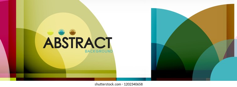 Abstract background bright circles geometric design, vector