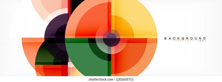 Abstract background bright circles geometric design, vector
