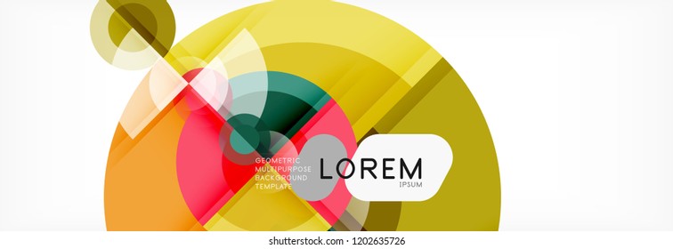Abstract background bright circles geometric design, vector