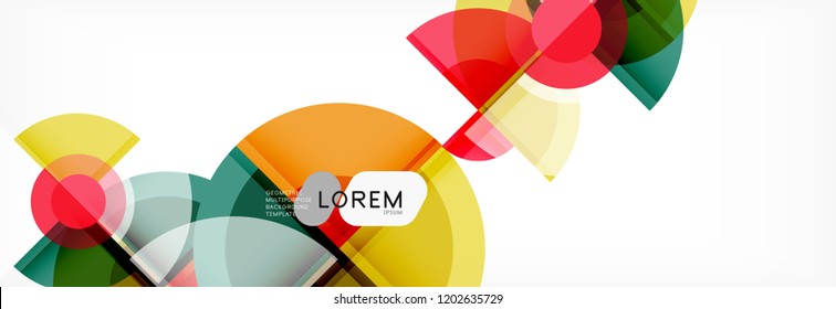 Resumen de fondo de círculos brillantes diseño geométrico, vector