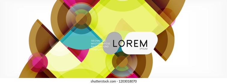 Abstract background bright circles geometric design, vector