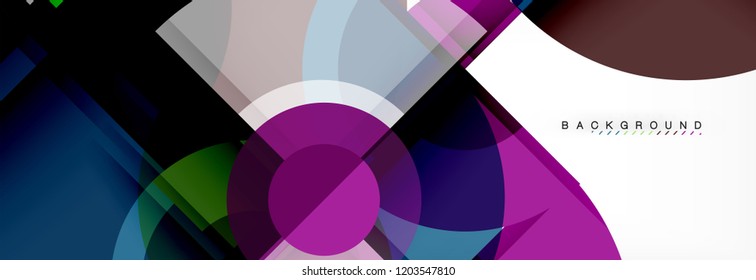 Abstract background bright circles geometric design, vector