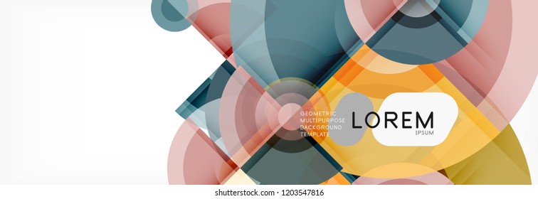 Abstract background bright circles geometric design, vector
