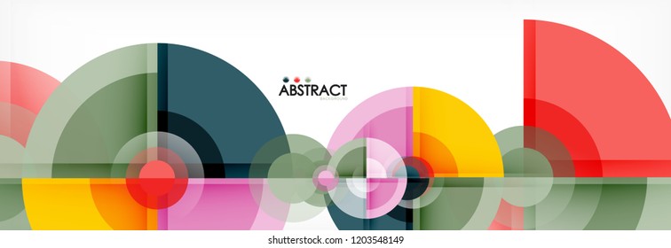 Abstract background bright circles geometric design, vector