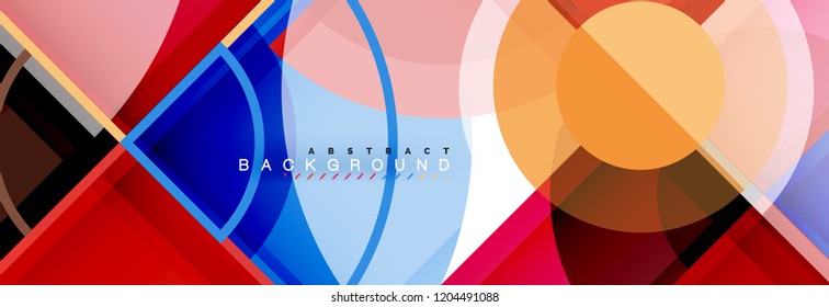 Abstract background bright circles geometric design, vector