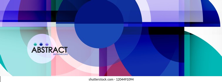 Abstract background bright circles geometric design, vector