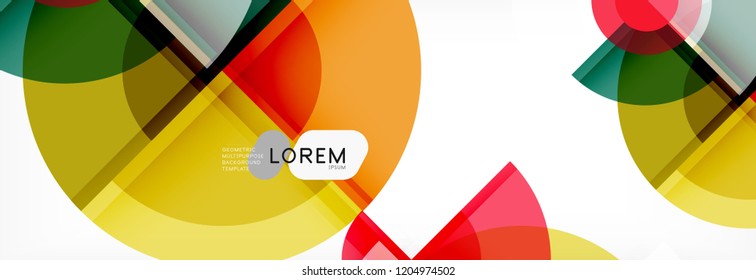 Abstract background bright circles geometric design, vector