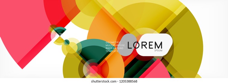 Abstract background bright circles geometric design, vector