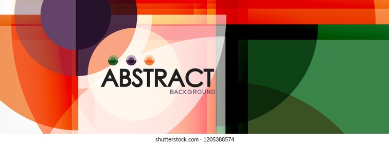 Abstract background bright circles geometric design, vector