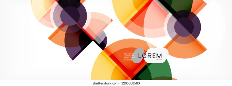 Abstract background bright circles geometric design, vector