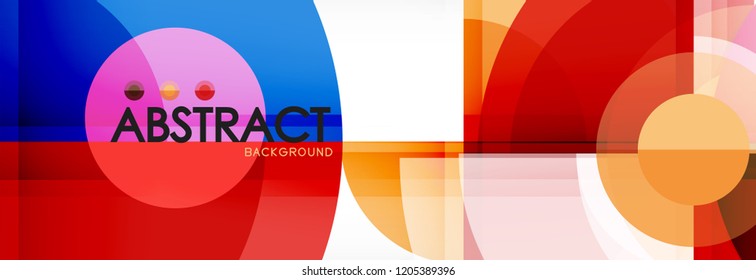Abstract background bright circles geometric design, vector