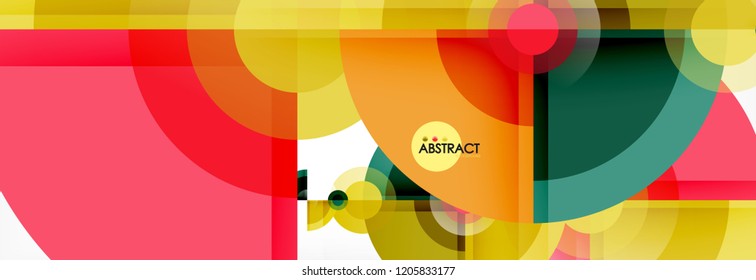 Abstract background bright circles geometric design, vector
