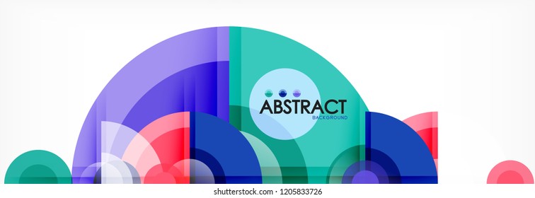 Abstract background bright circles geometric design, vector