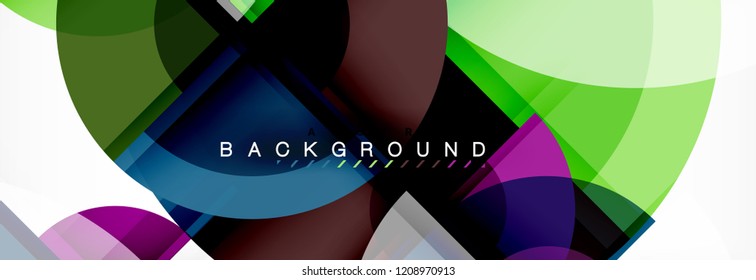 Abstract background bright circles geometric design, vector