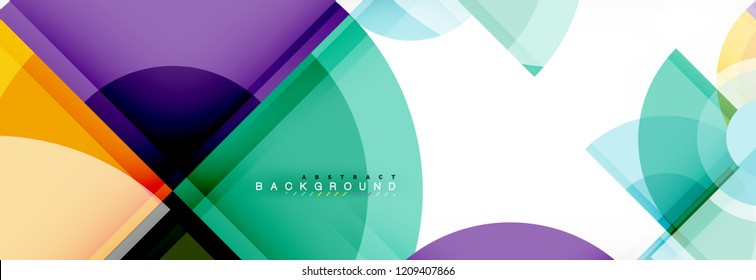 Abstract background bright circles geometric design, vector