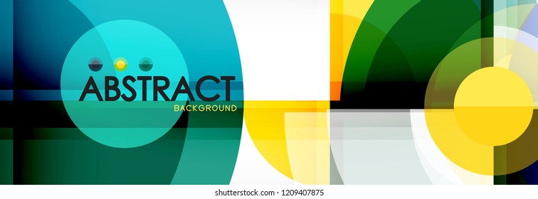 Abstract background bright circles geometric design, vector