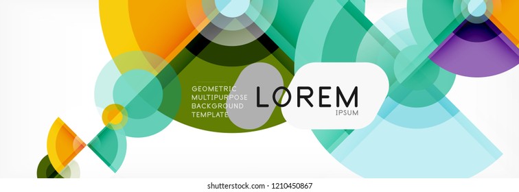 Resumen de fondo de círculos brillantes diseño geométrico, vector