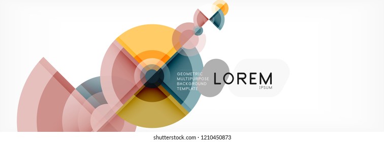 Resumen de fondo de círculos brillantes diseño geométrico, vector