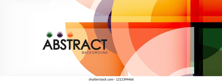 Abstract background bright circles geometric design, vector