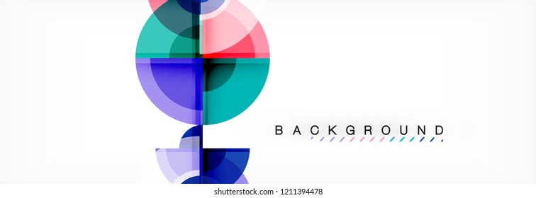 Resumen de fondo de círculos brillantes diseño geométrico, vector