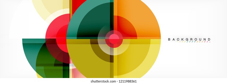 Resumen de fondo de círculos brillantes diseño geométrico, vector