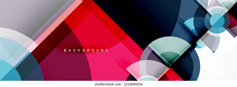 Abstract background bright circles geometric design, vector