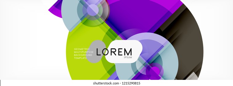 Abstract background bright circles geometric design, vector