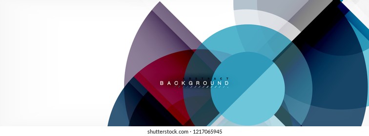Abstract background bright circles geometric design, vector