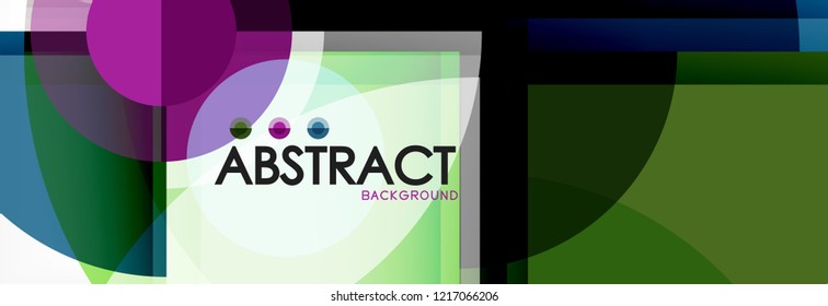 Abstract background bright circles geometric design, vector