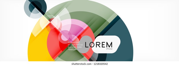Abstract background bright circles geometric design, vector