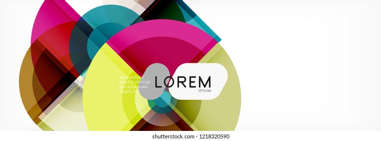 Resumen de fondo de círculos brillantes diseño geométrico, vector
