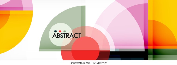 Abstract background bright circles geometric design, vector