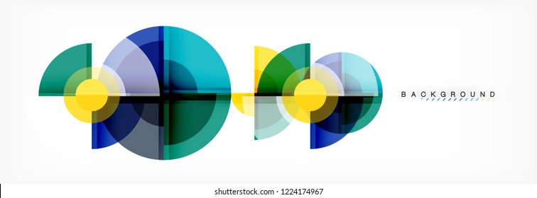 Abstract background bright circles geometric design, vector