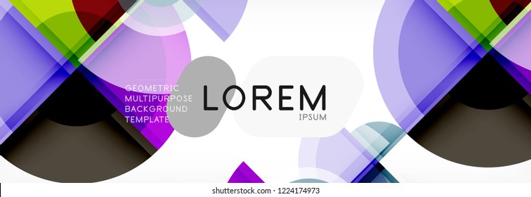 Abstract background bright circles geometric design, vector