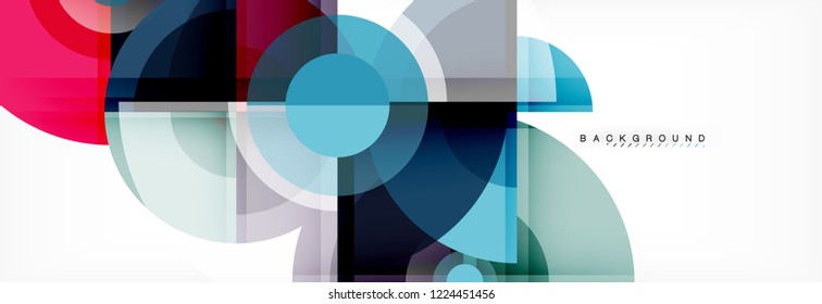Abstract background bright circles geometric design, vector