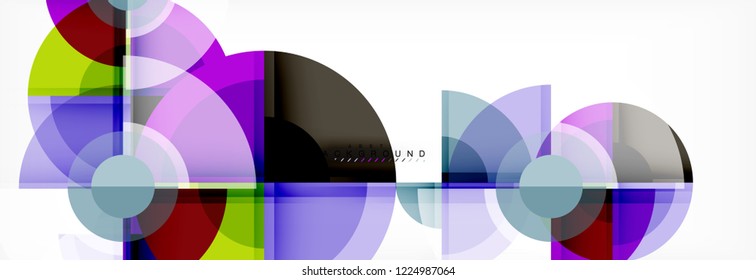Abstract background bright circles geometric design, vector