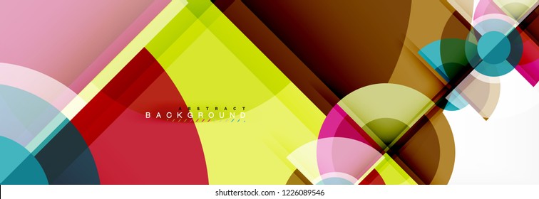 Abstract background bright circles geometric design, vector